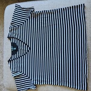 RALPH LAUREN SIZE 3X v neck black & white striped tee. Cotton